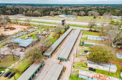 Aerial view of Mini Mall Storage in Splendora