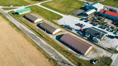 Aerial view of Mini Mall Storage in Cloverdale