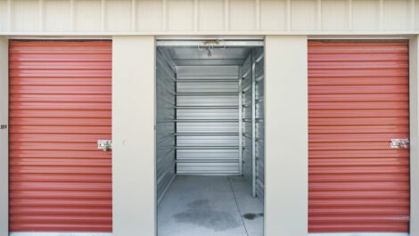 Inside a small storage unit