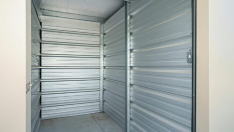 Inside a small storage unit