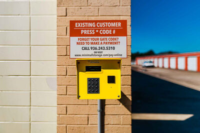 gate keypad at Mini Mall Storage in Huntington