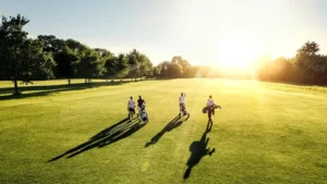 a group of 4 men golfing at Pine Hill Golf Club in Carroll, OH