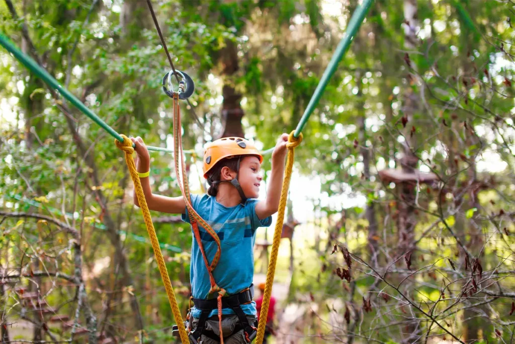 child exploring park