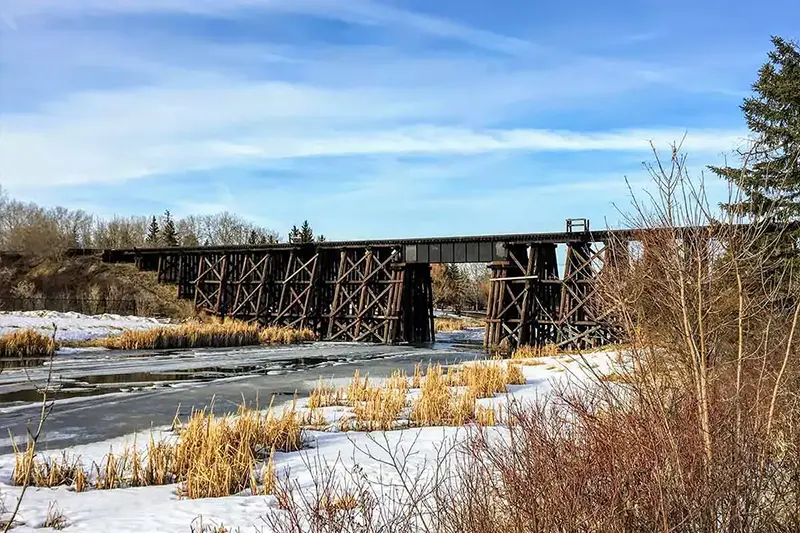 snowy train tracks